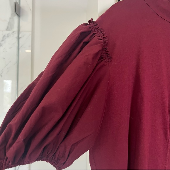 ZARA BALLOON SLEEVES MAROON TOP SIZE SMALL ( PRE LOVED) - Picture 9 of 11
